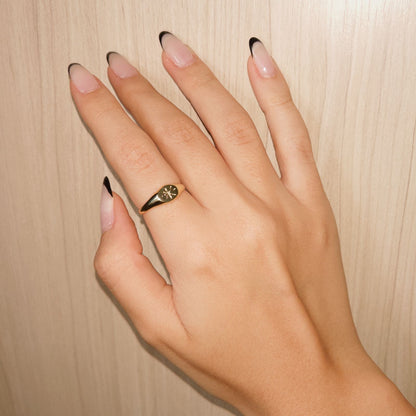 Anel Raio de Sol Dourado