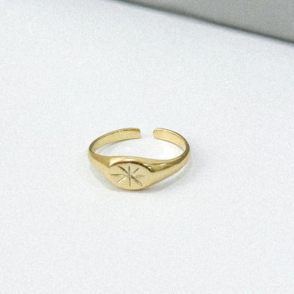 Anel Raio de Sol Dourado