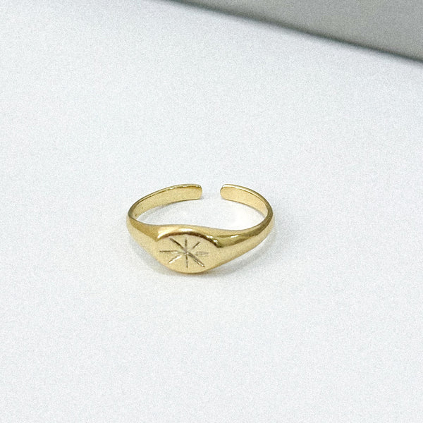 Anel Raio de Sol Dourado