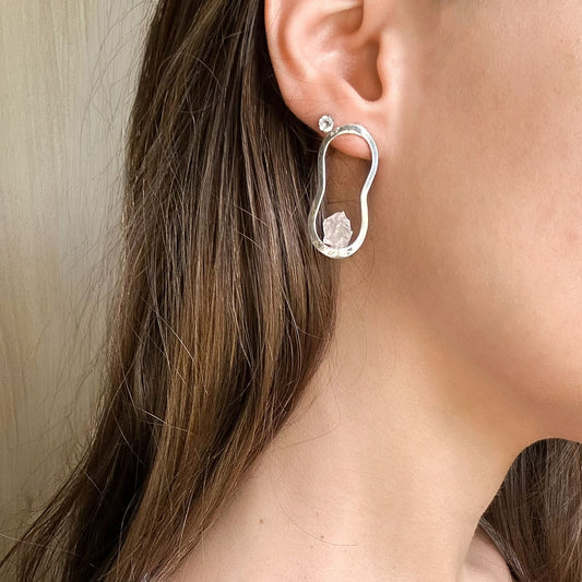 Brinco Ellos Quartzo Rosa